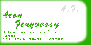 aron fenyvessy business card